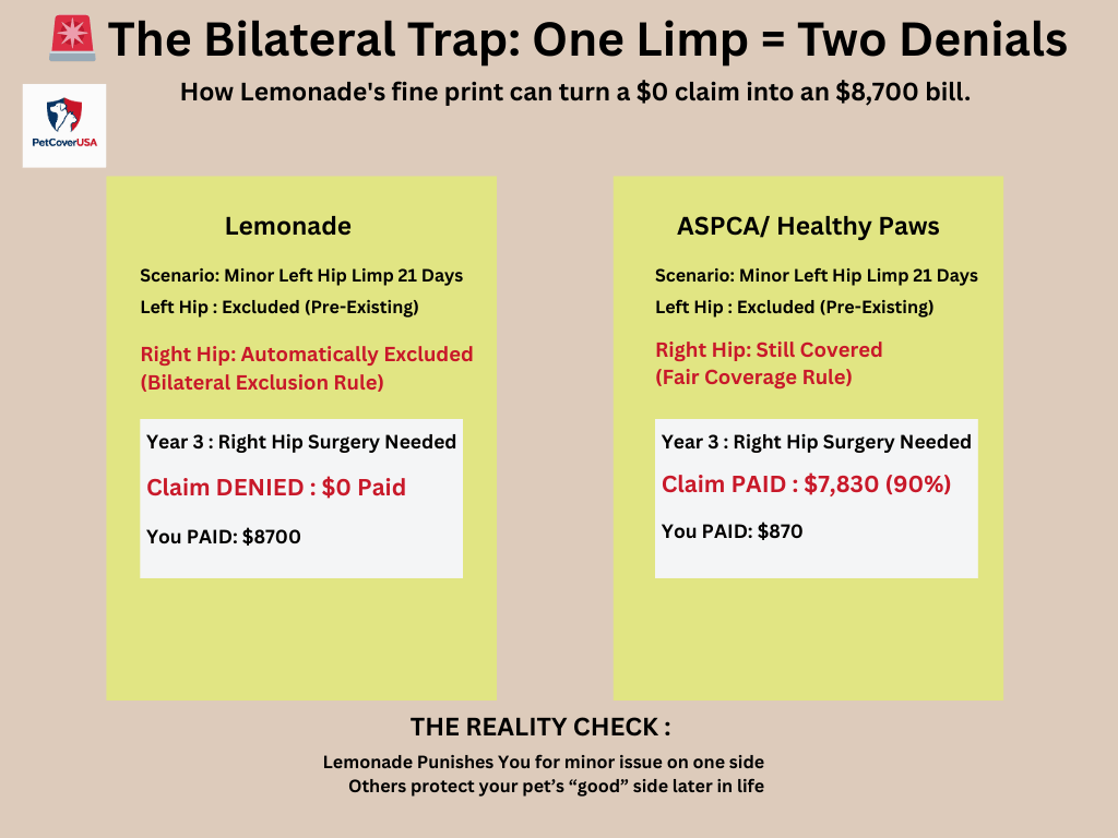 Lemonade Pet  Insurance Review : Bilateral trap explained
