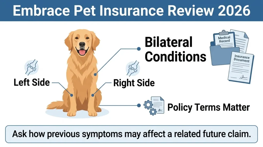 Embrace Pet Insurance Review explaining bilateral conditions and policy terms