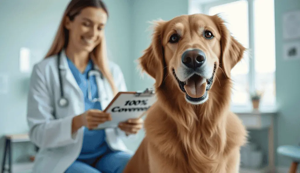 Dog receiving care at vet clinic thanks to pet insurance that covers everything