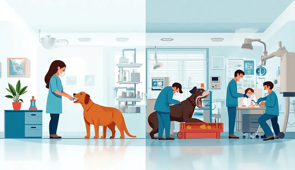 Comparison of wellness vs accident insurance plans for dog dental cleaning.
