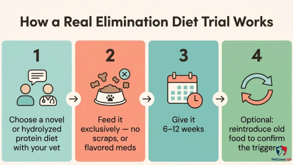 Elimination diet trial steps for small dogs and dog food for small dogs with sensitive stomachs and food allergies