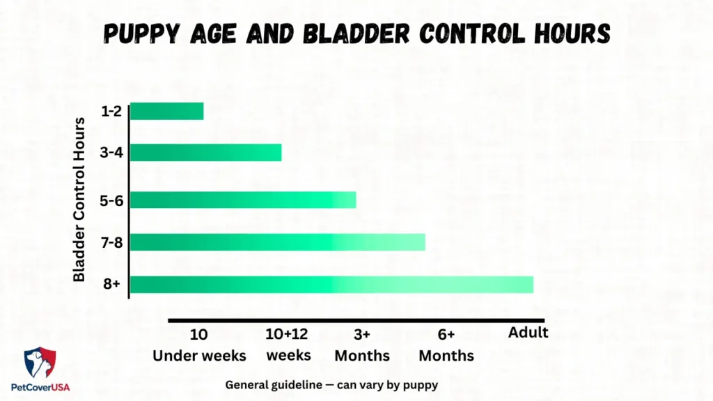 Puppy bladder control by age chart, an important part of how to take care of a puppy at home