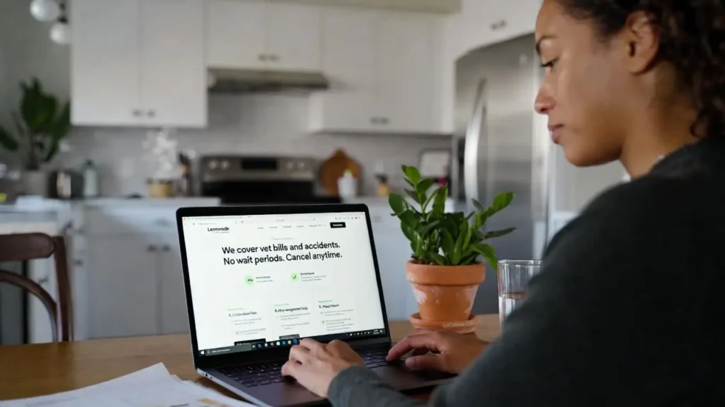 Cat owner checking Lemonade pet insurance coverage for indoor cats – is Lemonade pet insurance worth it for indoor cats