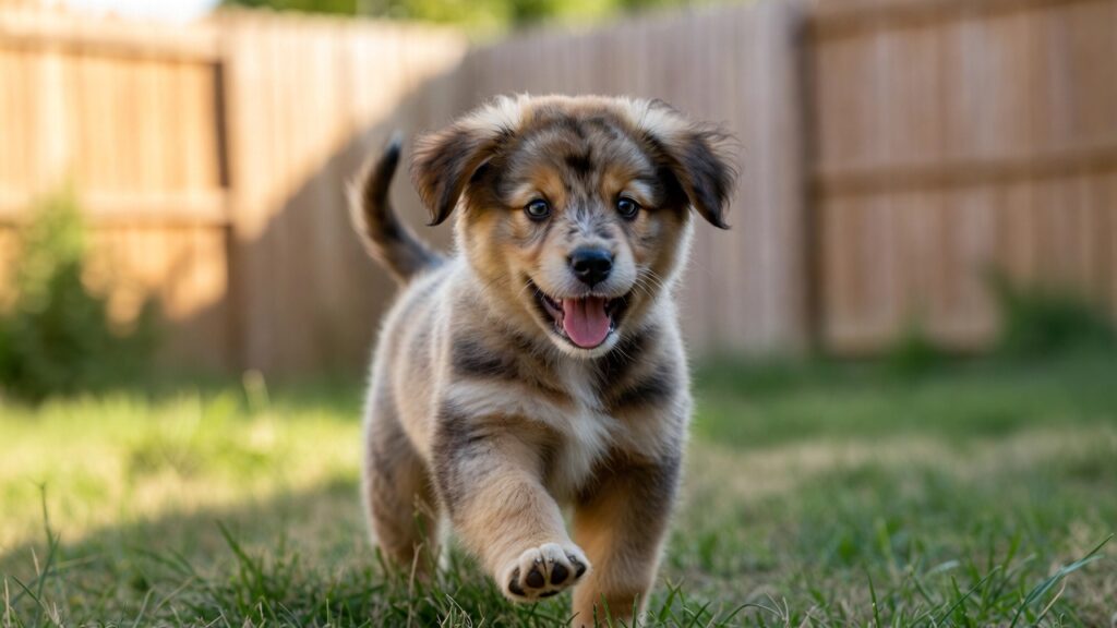 Healthy puppy active after receiving canine parvovirus vaccine
