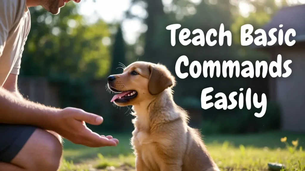 "How to train your dog 2026: puppy learning basic obedience commands in a backyard