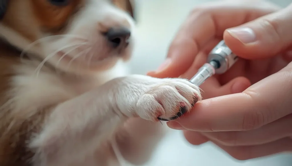 Puppy paw after receiving canine parvovirus vaccine side effects monitored . Can Vaccinated Dogs Still Get Parvo