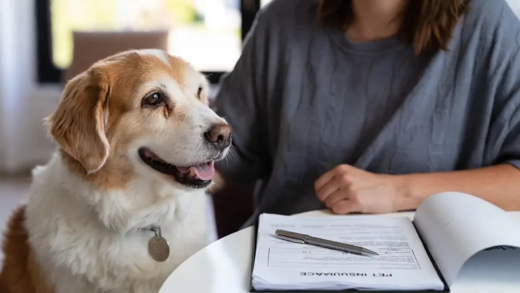 Choose a Pet Insurance Policy That Really Helps - A happy dog with its owner reviewing insurance papers