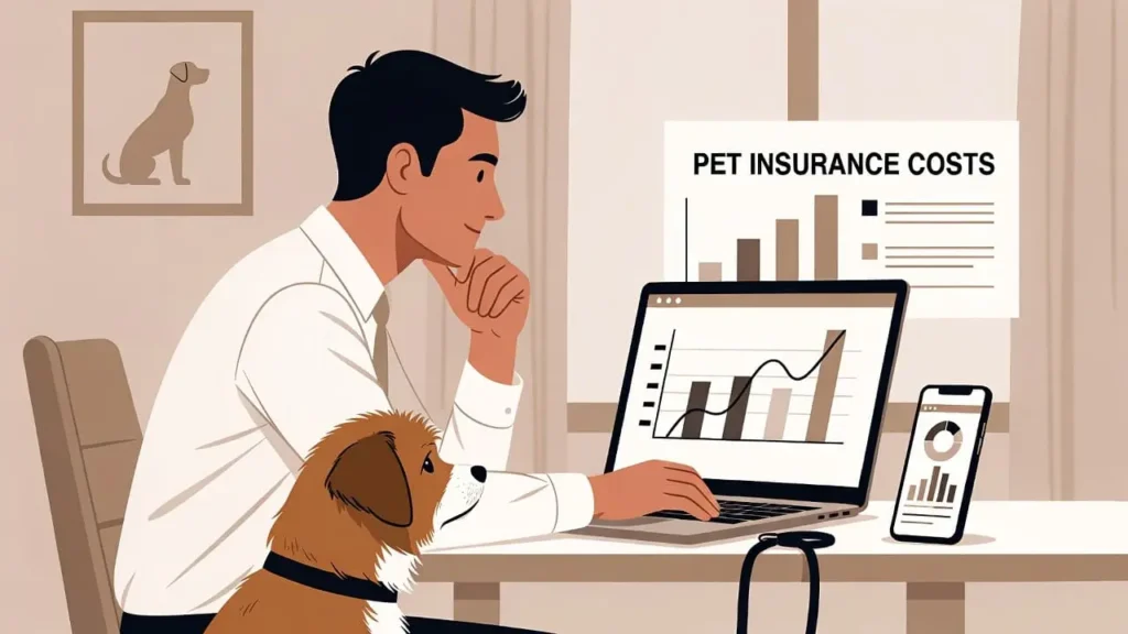“Pumpkin Pet Insurance Review 2026 cost comparison illustration with pet owner and dog”