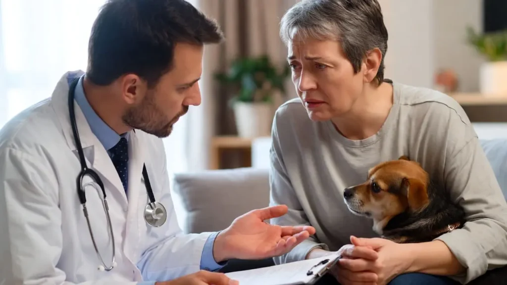 Choose a Pet Insurance Policy That Really Helps - A happy dog with its owner reviewing insurance papers