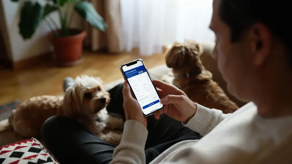 “ASPCA Pet Insurance Review 2026 – filing pet insurance claim on a smartphone”