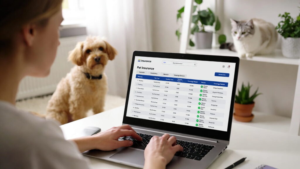 Veterinarian checking a dog while reviewing coverage options for how to choose pet insurance in 2026
